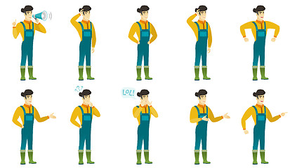 Image showing Vector set of illustrations with farmer characters