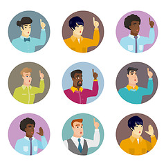 Image showing Vector set of business characters in the circle.