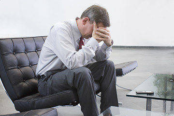 Image showing Tired businessman