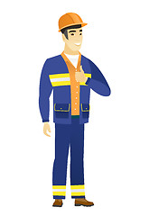 Image showing Builder giving thumb up vector illustration.