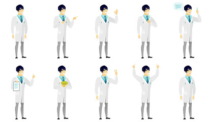 Image showing Vector set of illustrations with doctor characters