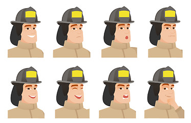 Image showing Vector set of firefighter characters.