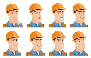 Image showing Vector set of builder characters.