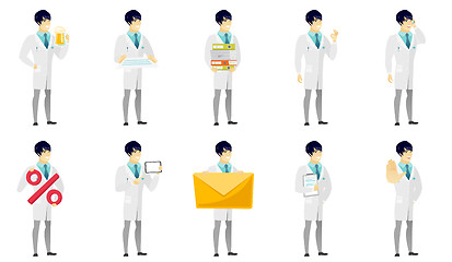 Image showing Vector set of illustrations with doctor characters