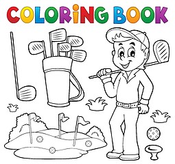 Image showing Coloring book with golf theme