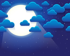 Image showing Night sky with stylized clouds theme 1