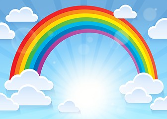 Image showing Rainbow and stylized clouds theme 1