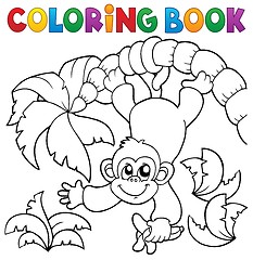 Image showing Coloring book monkey theme 2