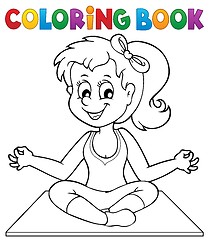Image showing Coloring book yoga girl