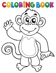Image showing Coloring book monkey theme 3