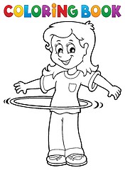 Image showing Coloring book girl exercising 1