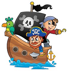 Image showing Pirate boat theme 1