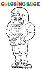 Image showing Coloring book American football player