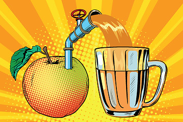 Image showing Apple juice is poured into a mug