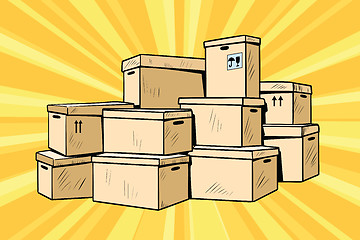 Image showing Cardboard boxes for packaging