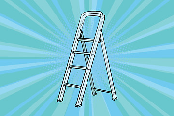 Image showing Aluminum ladder for repairs in the house