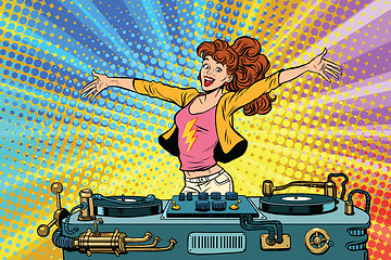 Image showing girl DJ club party youth lifestyle