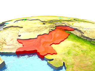 Image showing Pakistan on Earth in red