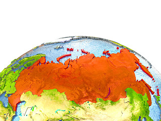 Image showing Russia on Earth in red