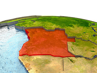 Image showing Angola on Earth in red