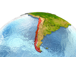 Image showing Chile on Earth in red