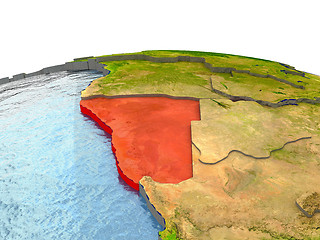 Image showing Namibia on Earth in red