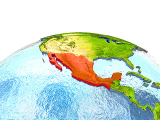 Image showing Mexico on Earth in red