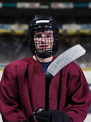 Image showing hockey player portrait