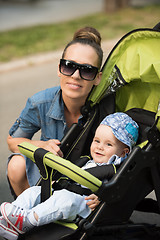 Image showing mother and baby in the park