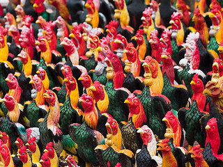 Image showing Rooster figurines in Thailand