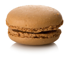 Image showing Caramel macaron isolated