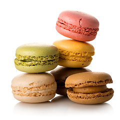 Image showing Colorful french macarons