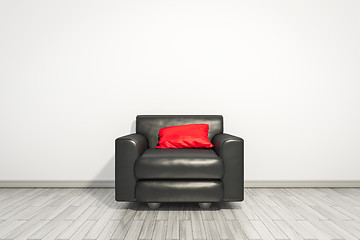 Image showing armchair with red pillow
