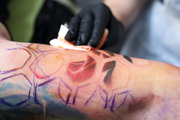 Image showing Color tattoo. Tattooer. Tattoo Studio.