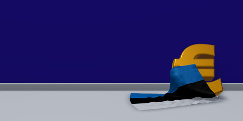 Image showing euro symbol and flag of estonia - 3d illustration