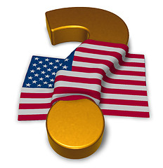 Image showing question mark and flag of the usa - 3d illustration