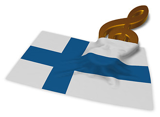 Image showing clef symbol and flag of finland - 3d rendering