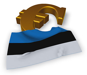 Image showing euro symbol and flag of estonia - 3d illustration