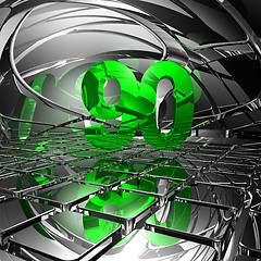 Image showing number ninety in abstract mirror space - 3d illustration