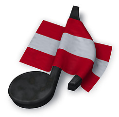 Image showing music note and austrian flag - 3d rendering