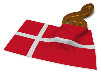 Image showing clef symbol and danish flag - 3d rendering