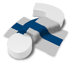 Image showing question mark and flag of finland - 3d illustration