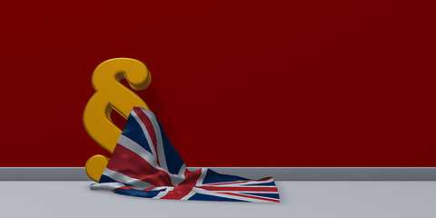 Image showing paragraph symbol and flag of the uk - 3d rendering