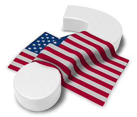 Image showing question mark and flag of the usa - 3d illustration
