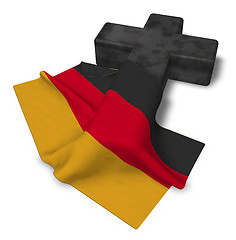 Image showing christian cross and flag of germany - 3d rendering