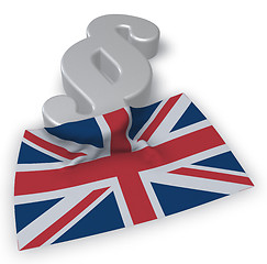 Image showing paragraph symbol and flag of the uk - 3d rendering