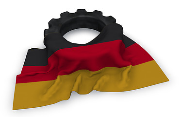 Image showing gear wheel and flag of germany - 3d rendering