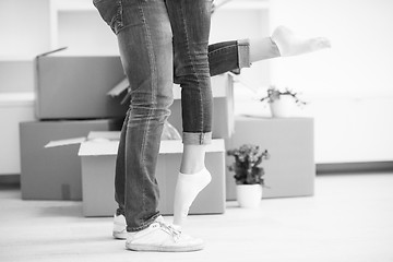 Image showing happy Young couple moving in new house