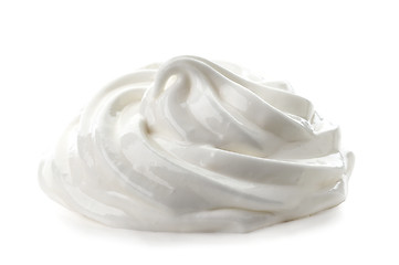 Image showing whipped eggs whites on white background