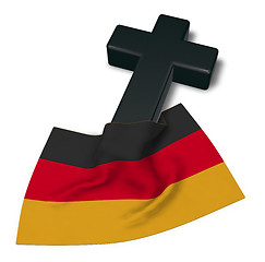 Image showing christian cross and flag of germany - 3d rendering